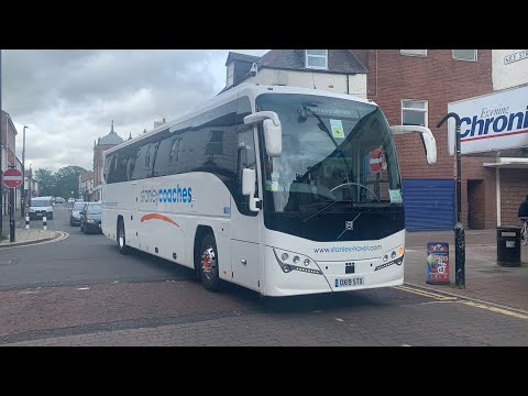 DUPLICATE SERVICE: Stanley travel coaches plaxton panther Route 53 billy mill to North Shields