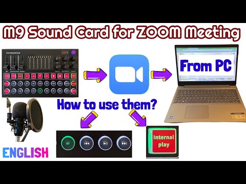 ZOOM from a PC / Laptop using M9 Sound Card with Condenser Mic Set Up. Use Internal Play, Pause/Play