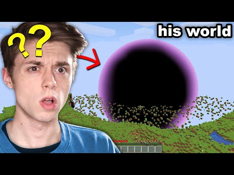 I Put a Black Hole Under my Friends House on Minecraft...