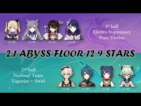 2.1 Abyss Floor 12 9 Star - Full Electro x National Team | Genshin Impact
