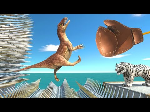 Strong Punch into Spikes and Grinders - Animal Revolt Battle Simulator