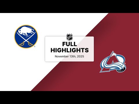 NHL Highlights | Sabres vs. Avalanche | November 13, 2025