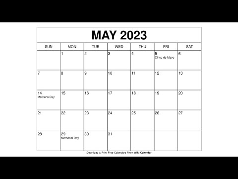 Free Printable May 2023 Calendar Templates With Holidays - Wiki Calendar