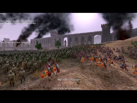 Romans vs two types of zombies (x2 rounds) battle 077 in Ultimate Epic Battle Simulator