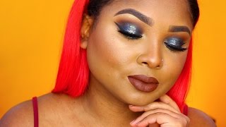 Galaxy Halo eyes and chocolate lips   makeup tutorial