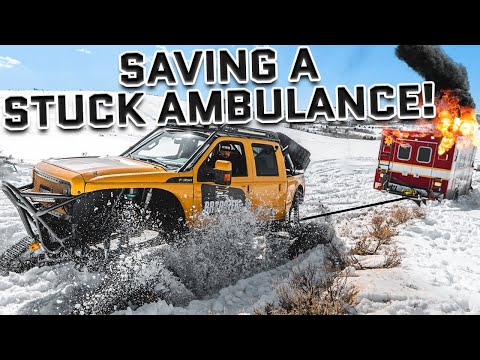 This Ambulance MIGHT Be Stuck Til Spring!!! Brodozer On Snow Tracks!