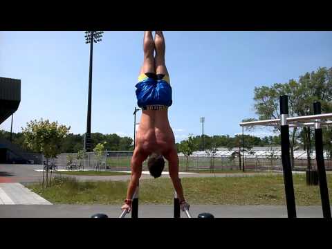 Functional Strength-Pbars Press to Handstand and Planche