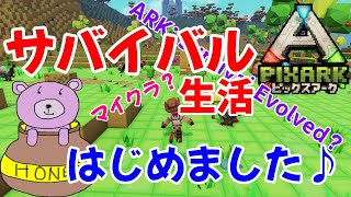 #9【PixARK(ピックスアーク)：マイクラ＋ARK】サバイバル生活、はじめました！トロッコ・・・いやダンジョンにいこう！【PS4版：視聴者参加型→概要欄、要確認】