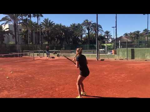 WTA player Panna Udvardy Training at STA