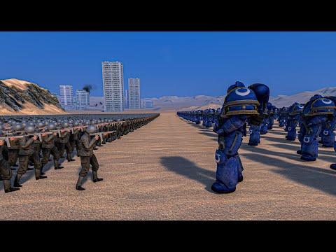 10.000 US SOLDIERS vs 2500 SPACE MARINES - Ultimate Epic Battle Simulator UEBS