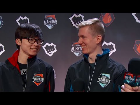 Faker and Froggen talk potential Anivia mirror match + more Faker English! :) | All-Stars 2015