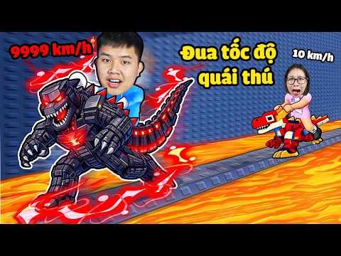 Mỗi giây +1 tốc độ sử dụng 0 01% GODZILLA mạnh nhất đua tốc độ với Khủng Long cùng bqThanh & Ốc