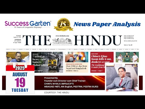 Newspaper Analysis - The Hindu Daily, Chintu M Raju!