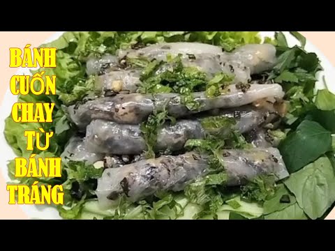 Cách Làm BÁNH CUỐN CHAY Từ BÁNH TRÁNG,Ăn Sáng Tại Nhà,NGON😋Lắm Luôn,Chay Huệ Hoàng VLog