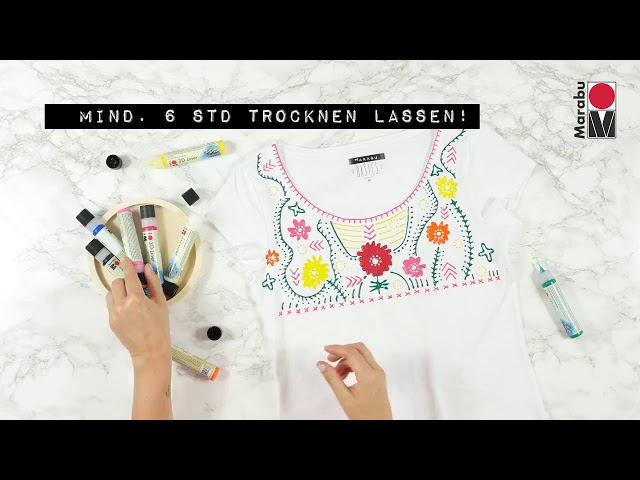 Vidéo teaser pour DIY Marabu 3D Liner Effekt für Shirt und Schmuck