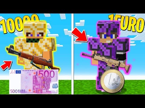EQUIPAGGIAMENTO 10000€ CONTRO 1€ - FUCILI d'ASSALTO - Minecraft ITA