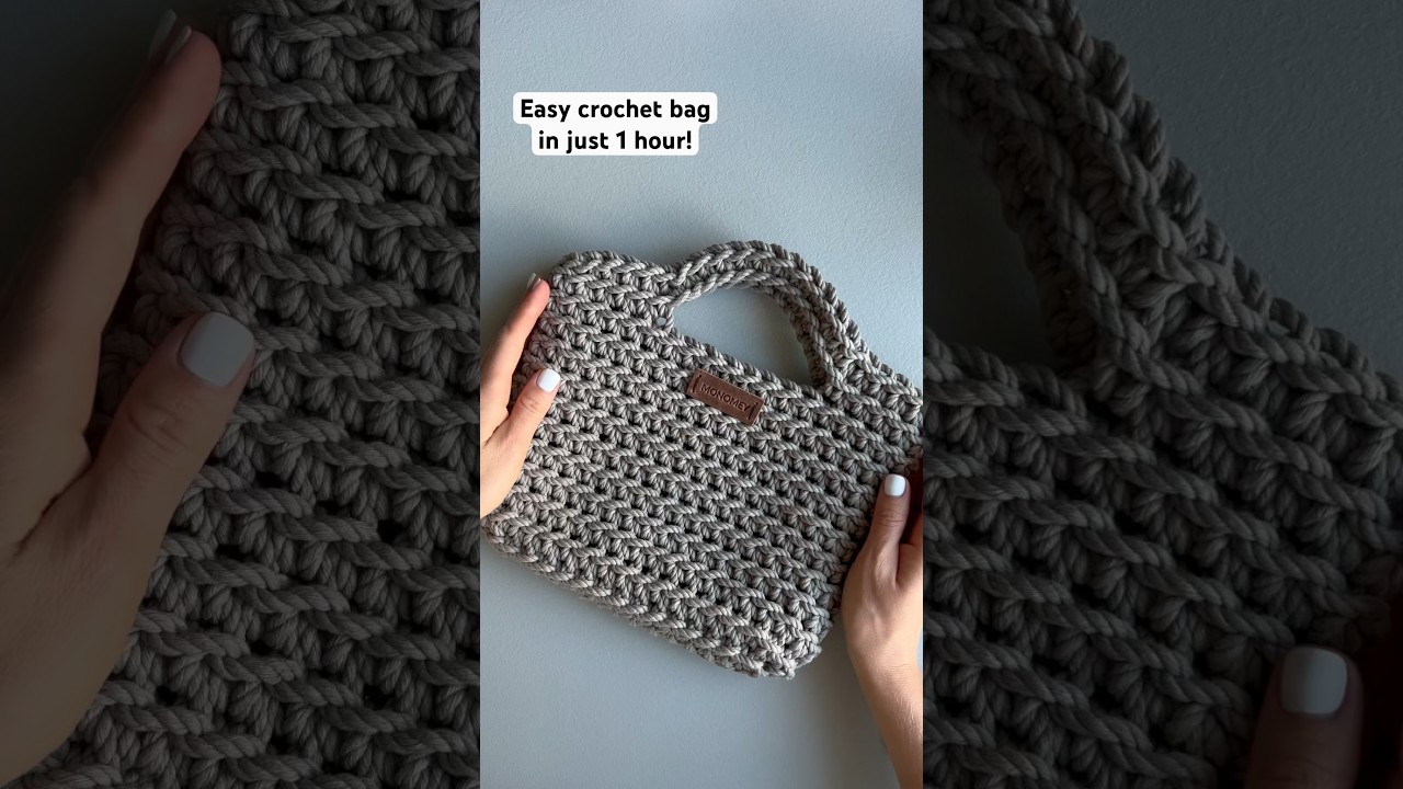 How to crochet for beginners 🧶 easy crochet bag for beginners #crochetforbeginners #crochetbag #diy