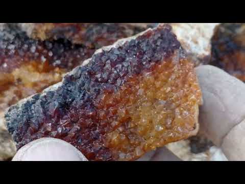 kimberlite rocks with diamond and crystal stones