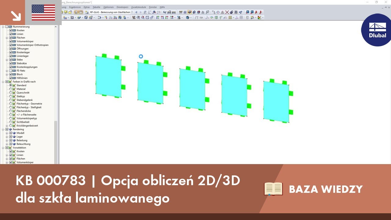 KB 000783 | Opcja obliczeń 2D/3D dla szkła laminowanego