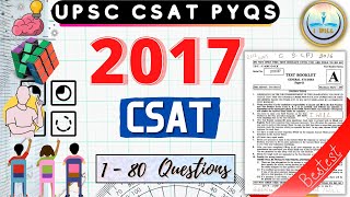 I WILL: CSAT 2017  PREVIOUS YEAR QUESTIONS  UPSC P