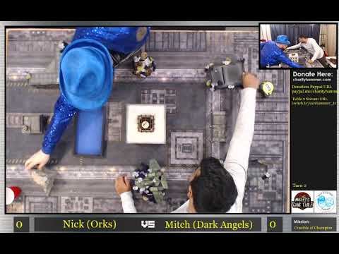Charity Hammer Stream 1 Game 16 - Mitch Pelham (Guard) vs Nick Nanavati (Orks)