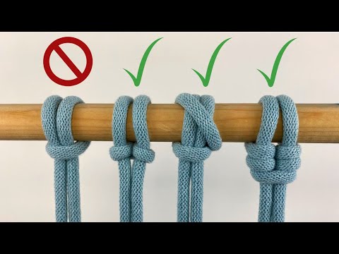3 UNIQUE Macrame Knot Techniques Reinforced Larks Head Knot Cat s Paw Knot Slingstone Hitch
