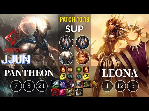 GRF jjun Pantheon vs Leona Sup - KR Patch 10.19