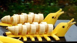How to Make Banana Decoration | Banana Art | Fruit Carving Banana Garnishes