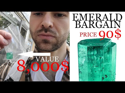 Buying bargain 90$ Emerald rough gemstone value 8000$