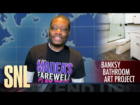 Weekend Update Home Edition: Banksy Makes Bathroom Art - SNL