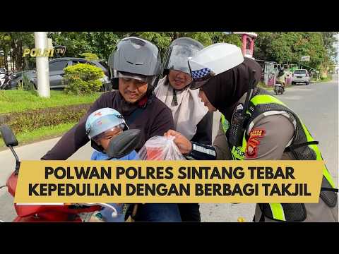 POLWAN POLRES SINTANG TEBAR KEPEDULIAN DENGAN BERBAGI TAKJIL