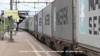 preview picture of video 'Hector Rail 441.002-5 Craft with container / freight train at Frövi, Sweden'