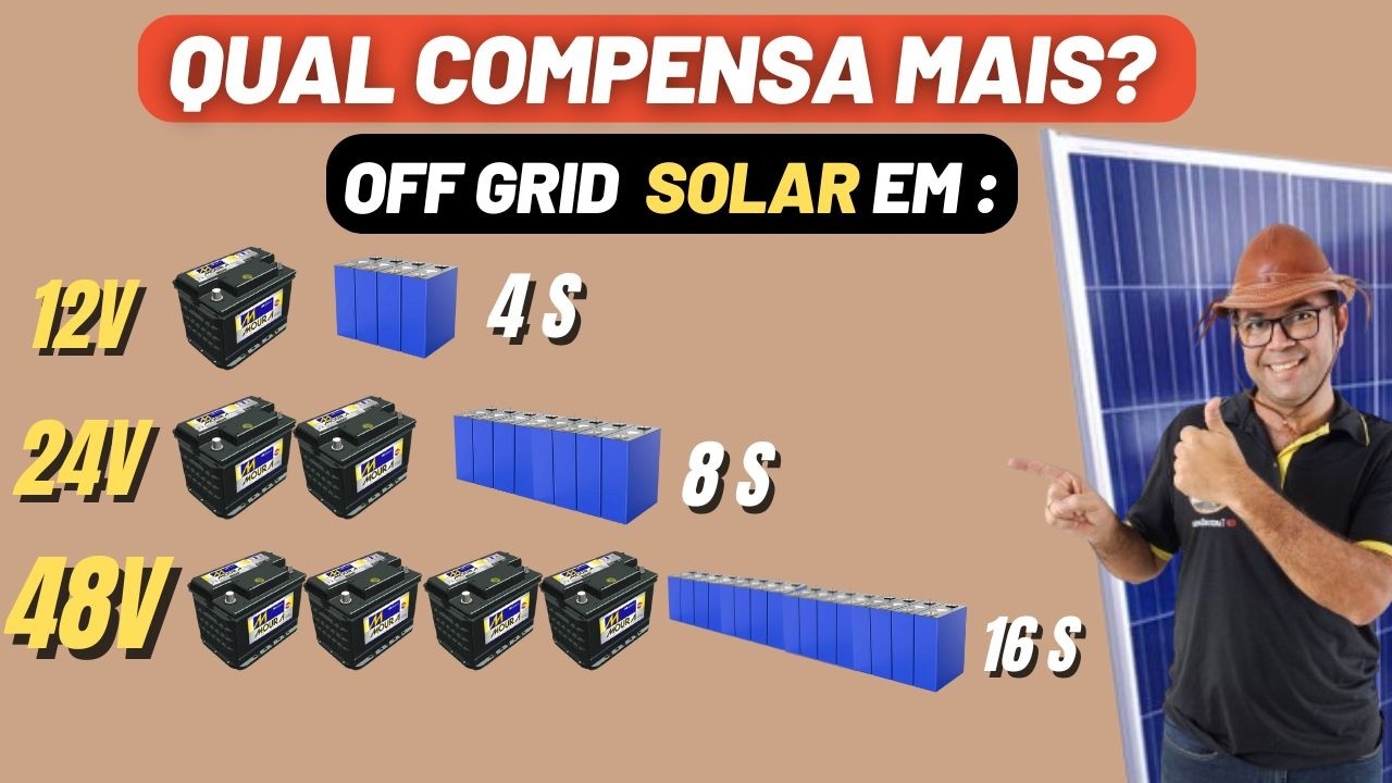 OFF GRID ☀️Solar DEVE ser em 12V, 24V ou 48V ? Quais as vantagens e desvantagens de cada sistema?