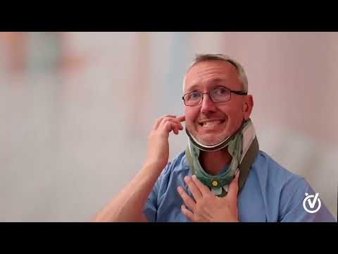 Part of a video titled How to Wear a Cervical Collar - YouTube