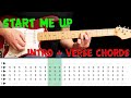 START ME UP(Keith's part) - Guitar lesson Intro+verse chords w/tabs (fast & slow)-The Rolling Stones