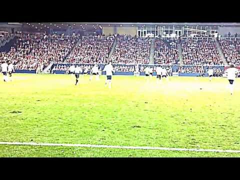 USA vs Jamaica: Zusi first goal 77th minute (front row view)