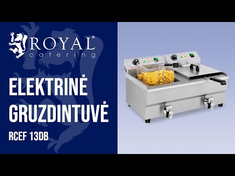 vaizdo įrašas - Elektrinė riebalų keptuvė - 2 x 13 litrų - išleidimo čiaupai - 230 V