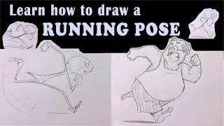 Learn how to draw a running pose Cartoon style | Drawing tutorials | RinkuArt