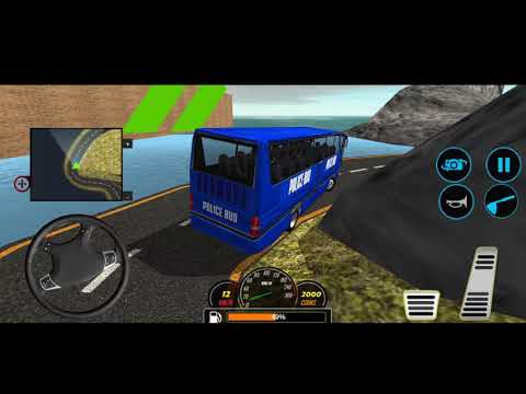 US Police bus driving simulator games - Realistic Uphill Mountain Gadi Wala Games