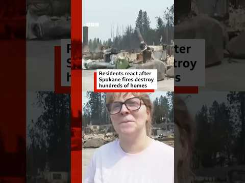 Residents react to fire damage in Spokane, Washington. #BBCNews