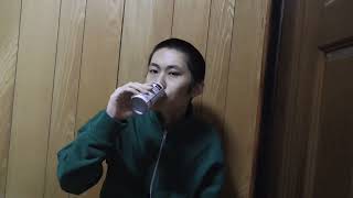 カフェオレの一気飲み