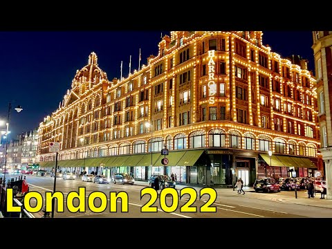 London Winter Walk 2022 | London Evening Walk At Posh Knightsbridge 2022 | London Walk 2022 - 4k HDR
