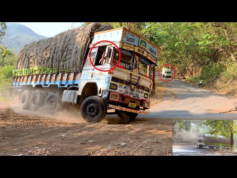 Heavy Loaded Truck First Gear Failure - Truck Turning Difficulties While Driving in Ghat Road