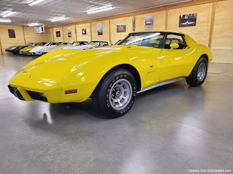 Survivor 1977 Bright Yellow L82 4spd Corvette T Top Video