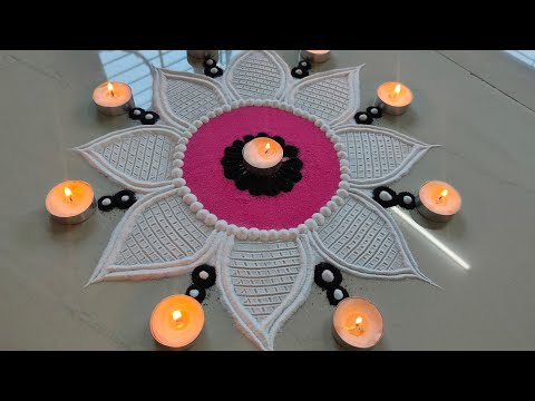 creative and innovative rangoli design using simple tricks 2020 by ayushi Rajput, latest rangoli.