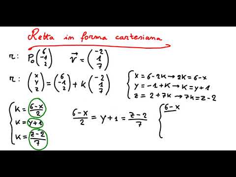 GEOM. ANALITICA SPAZIO: retta in forma cartesiana