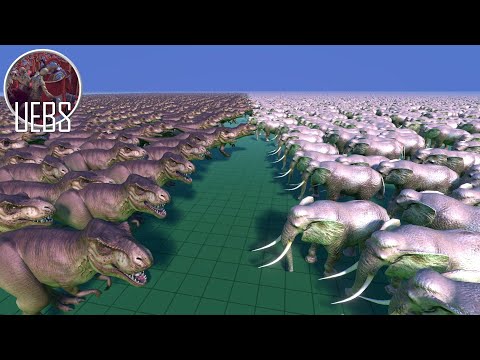 10,000 Elephant VS. 3,000 T-REX - Ultimate Epic Battle Simulator