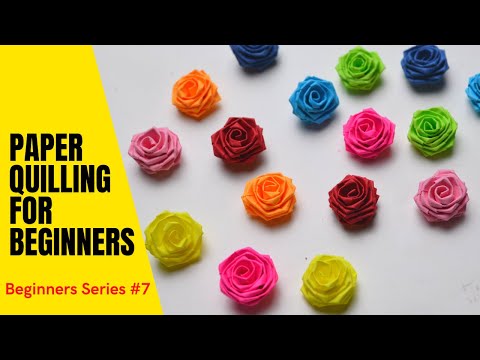 How to make paper Roses | Paper Quilling tutorial for rose making| Easy to make rose | Crafts by anu