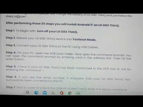 Now update LG G8X update in android 11