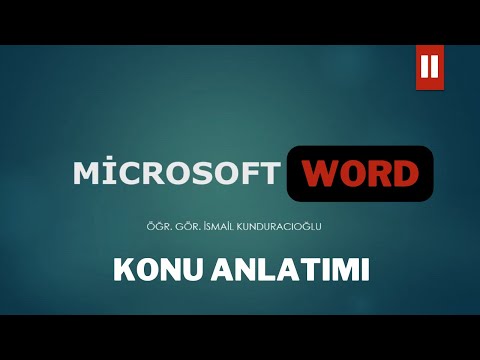 Bil101 - Microsoft Word Konu Anlatımı 2